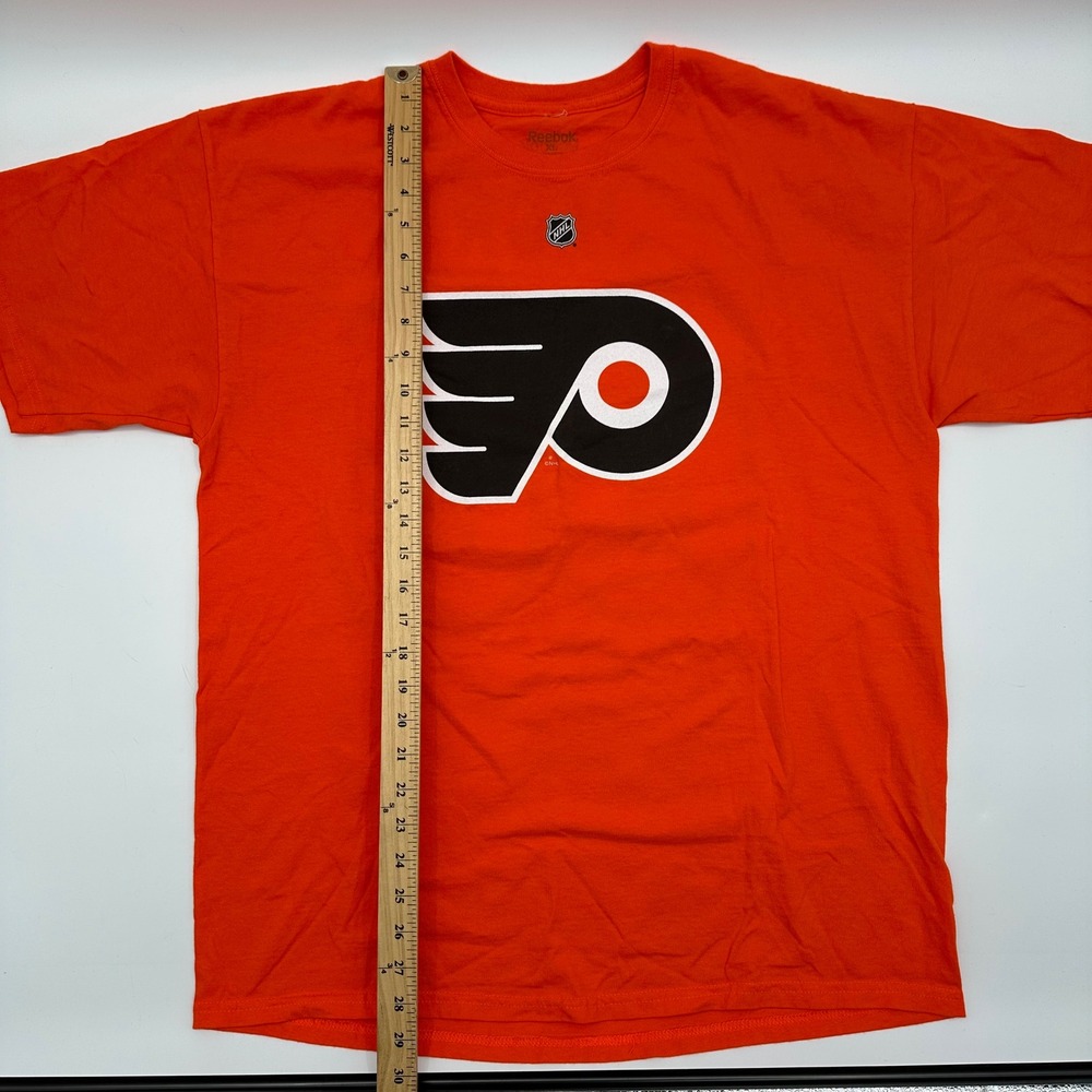 Reebok Philadelphia Flyers Jaromir Jagr 68 NHL Shirt Mens XL Orange Cotton Tee - Picture 4 of 11